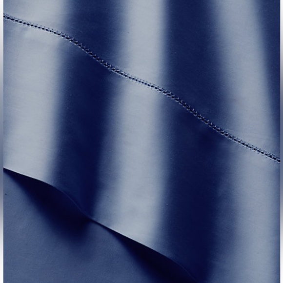 Ralph Lauren POLO NAVY RL Organic Cotton Sateen Flat Sheet KING NWT $200 - Picture 3 of 12